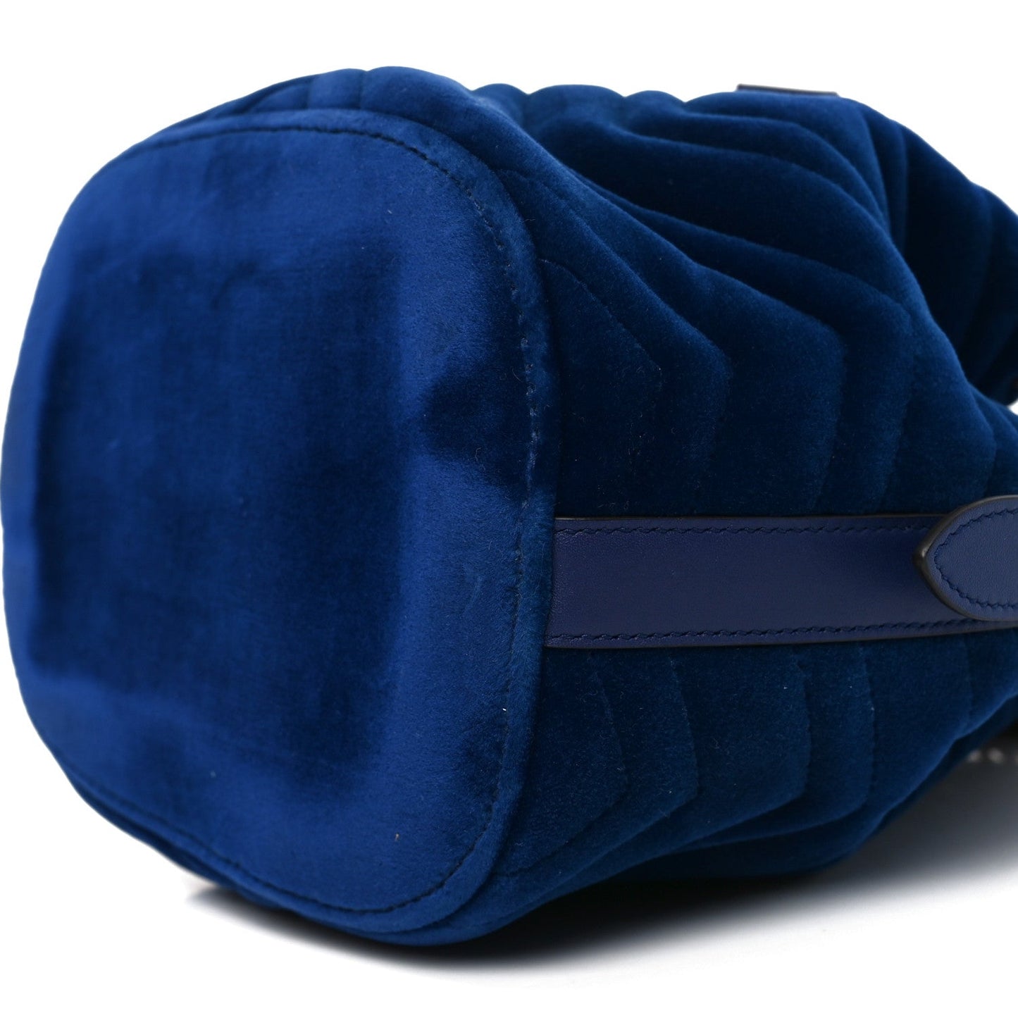Velvet Matelasse GG Marmont Bucket Bag Cobalt Blue