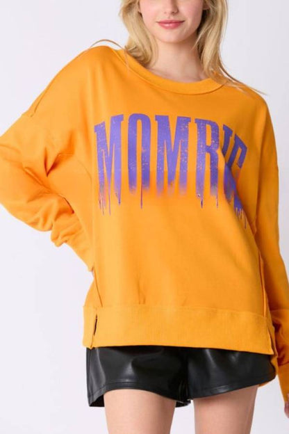 Sudadera informal holgada con estampado de letras de Halloween 