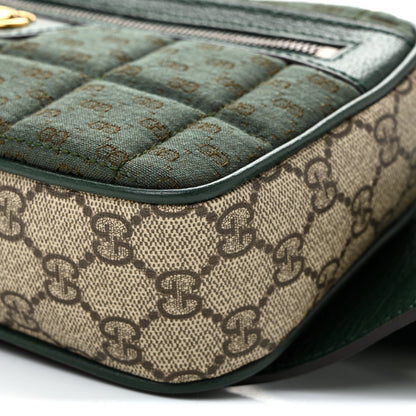 Monogram GG Mignon Textured Dollar Calfskin GG Supreme Monogram Quilted Mini GG Belt Bag Green Beige Ebony