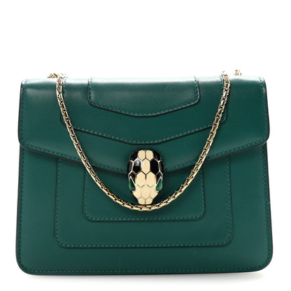 Calfskin Small Serpenti Forever Snake Strap Crossbody Bag Emerald Green