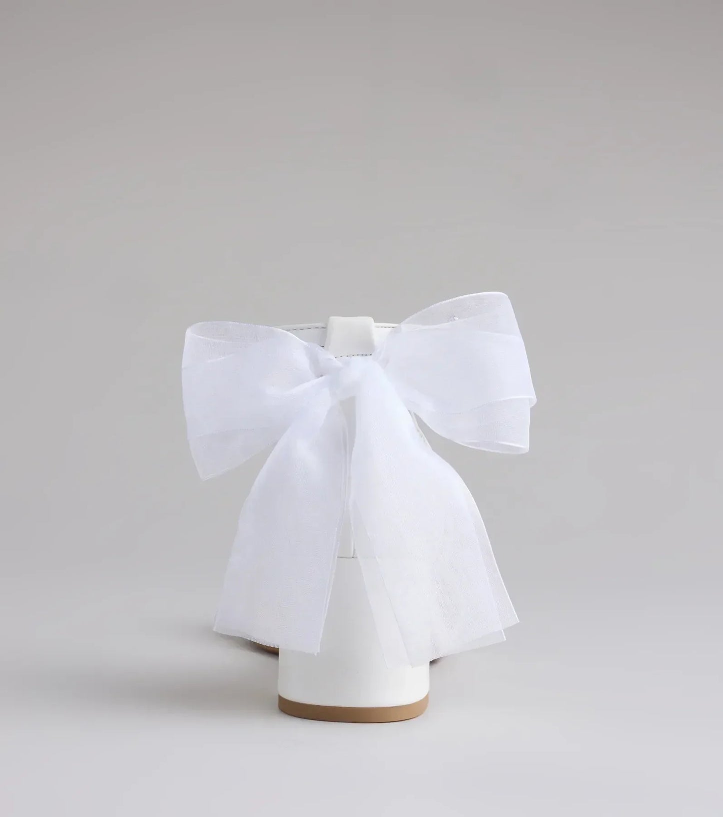 So Pretty Chiffon Bow Satin Block Heels