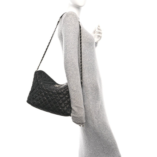 Caviar Quilted French Riviera Hobo Black