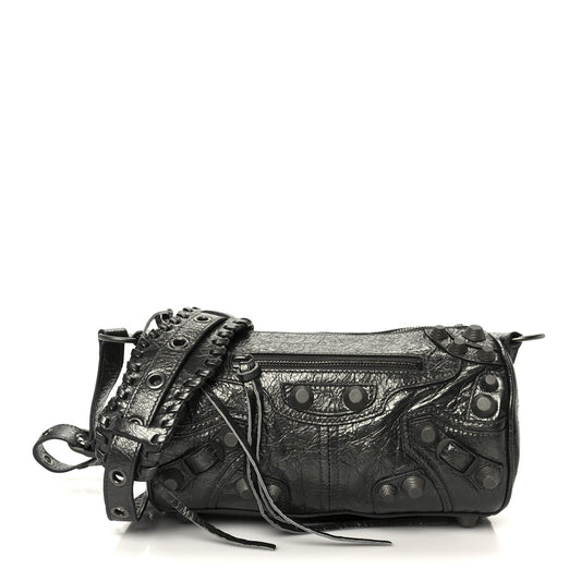 Agneau Arena Le Cagole Cylinder Bag Steel Grey