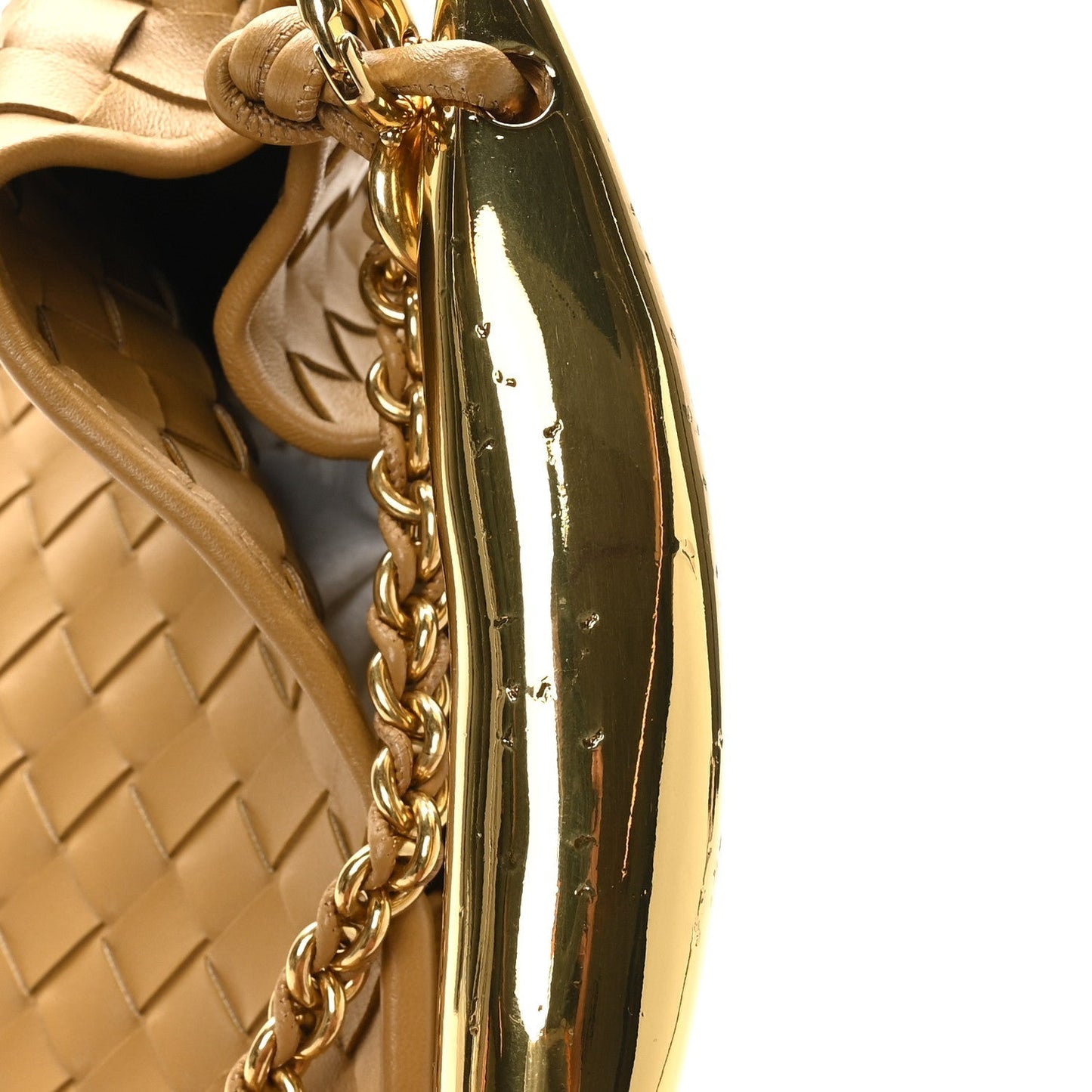 Nappa Intrecciato Sardine With Chain Bag Dark Praline