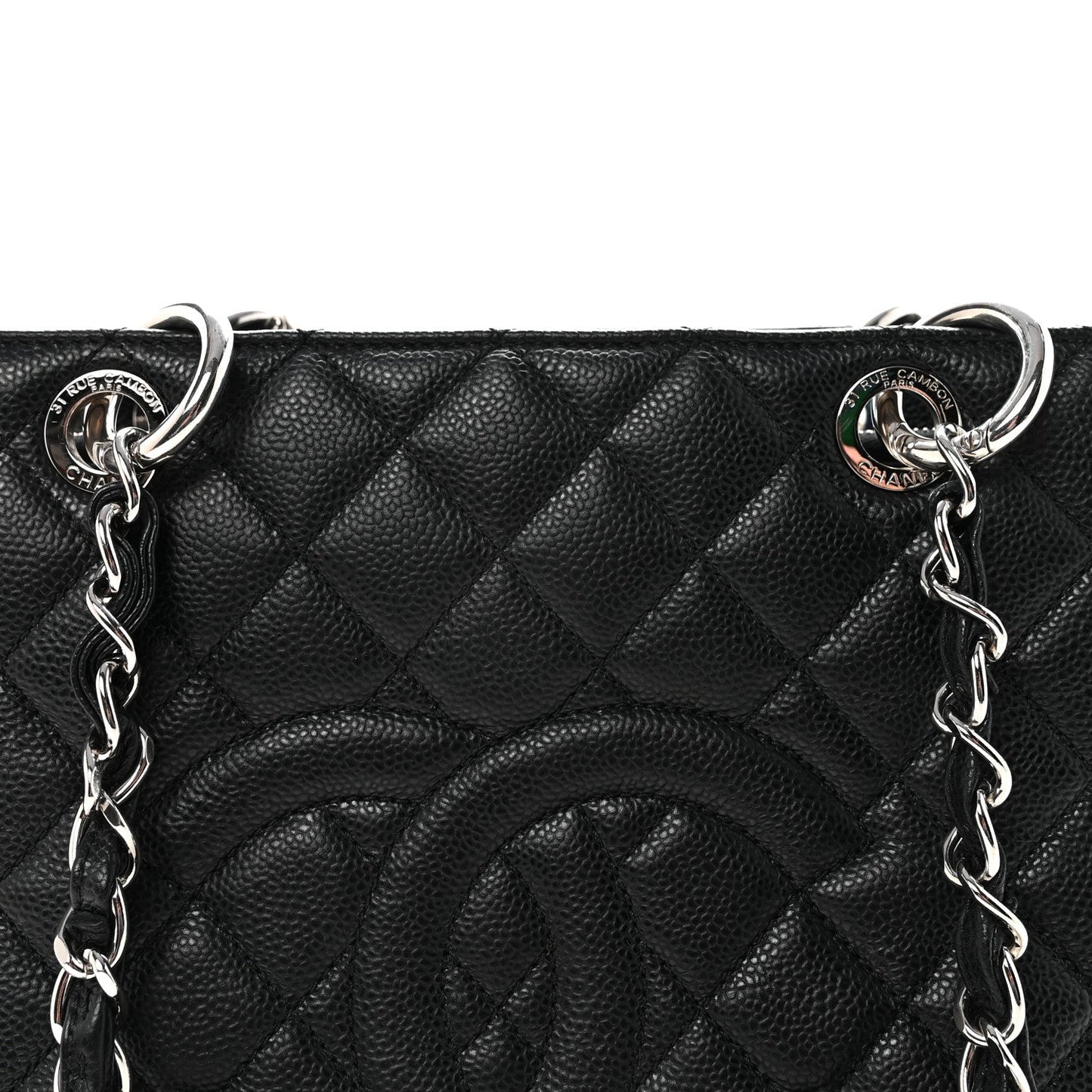 Caviar Quilted Grand Shopping Tote GST Black