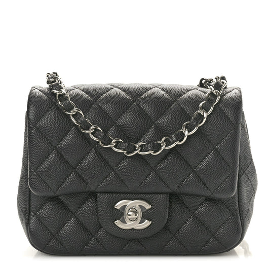 Caviar Quilted Mini Square Flap Black