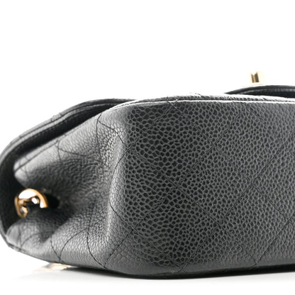 Caviar Quilted Mini Square Flap Black