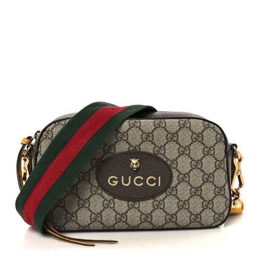 GG Supreme Monogram Web Neo Vintage Shoulder Bag Beige New Acero Crop