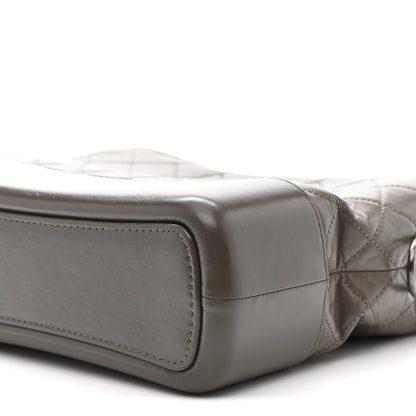Aged Calfskin Quilted Medium Gabrielle Hobo Grey