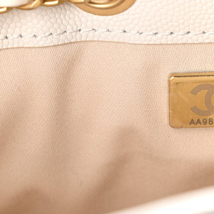 Caviar Quilted Mini Chanel 25 Handbag White