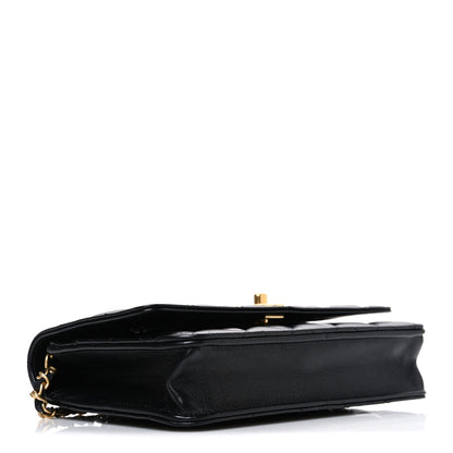 Lambskin Quilted CC Pearl Crush Wallet on Chain WOC Black