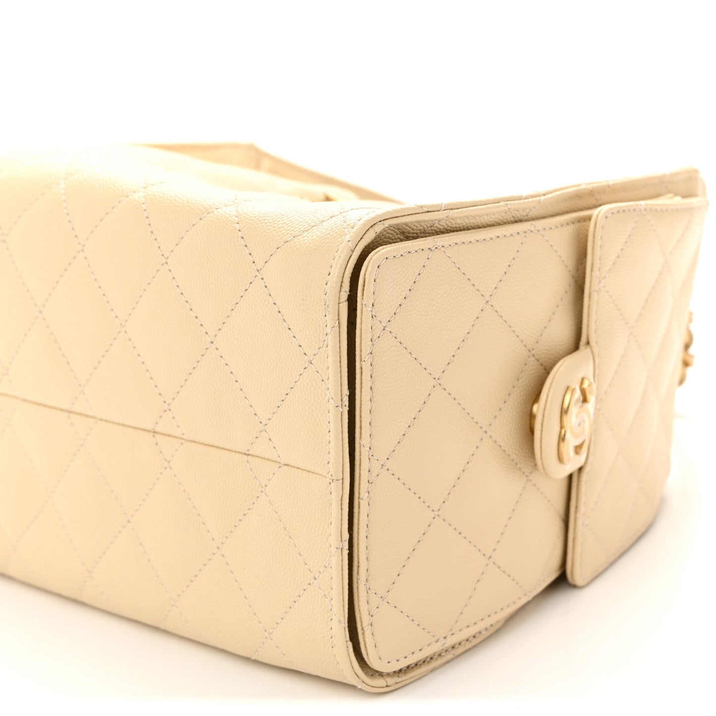 Caviar Quilted Small Chanel 25 Handbag Beige