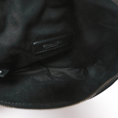 Calfskin Quilted Waist Belt Bag Black