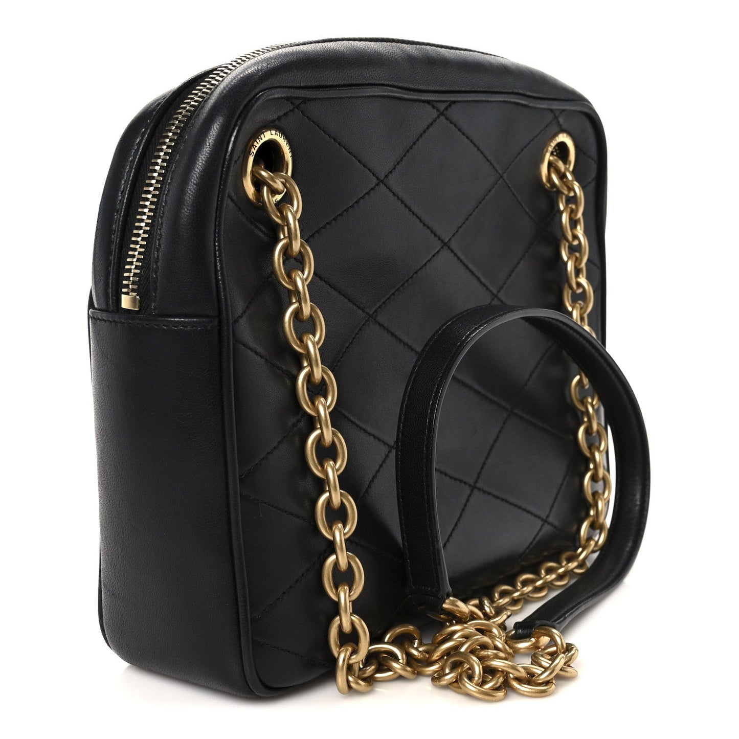 Lambskin Quilted Le Maillon Chain Strap Crossbody Black