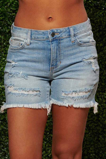 Shorts vaqueros rotos con flecos de tendencia (3 colores)