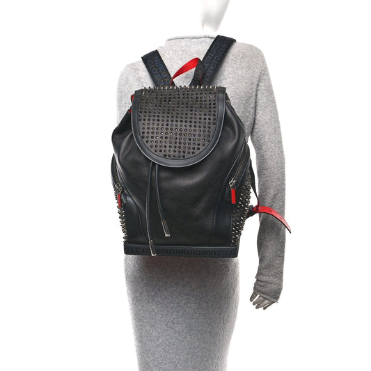Calfskin Spiked Explorafunk Backpack Black