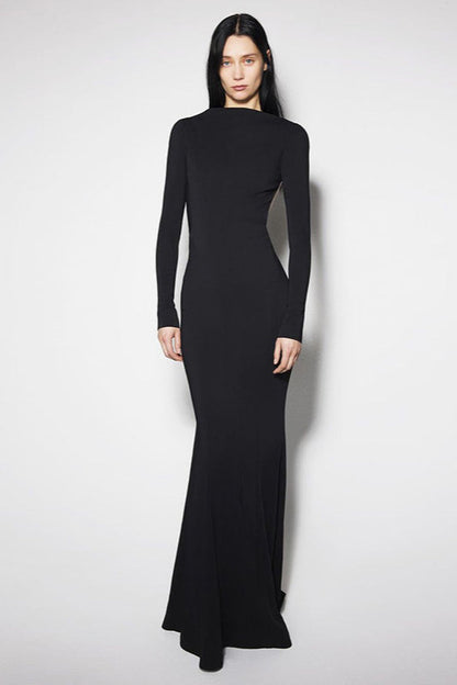 Sexy Backless Eyelet Bodycon Maxi Dress