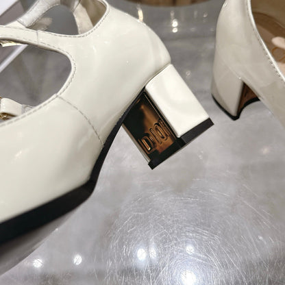 CD 26 Heel Mary Jane 40 Ivory Patent Leather 592224