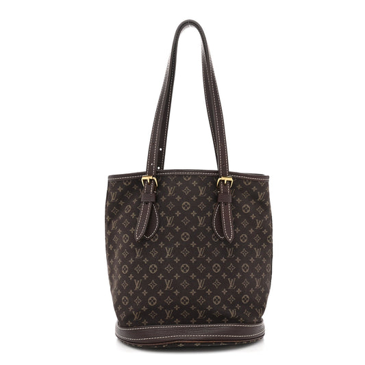 Mini Lin Monogram Bucket Bag Ebene