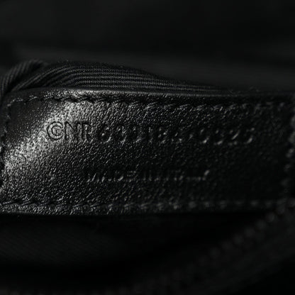 Crinkled Calfskin Matelasse Monogram Medium Niki Chain Satchel Black
