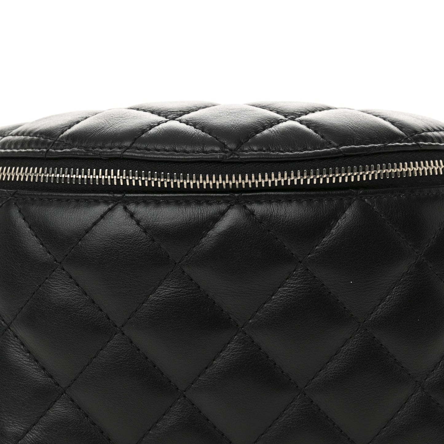 Calfskin Quilted Uniform Waist Belt Bag Black