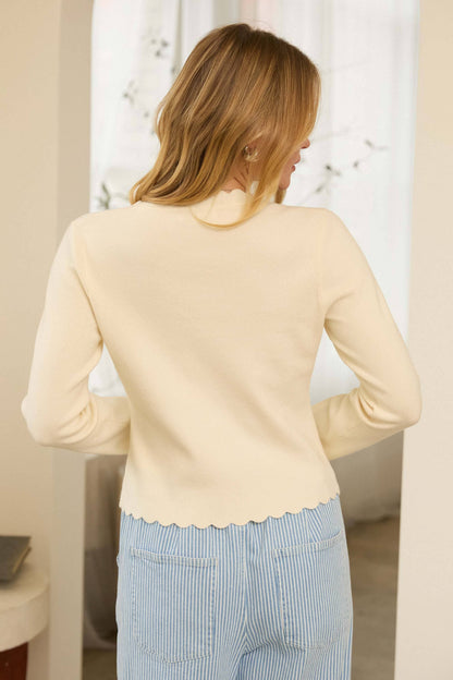 Ivory Ribbon Knit Top