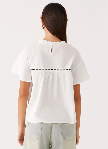 Lila Babydoll Top - White