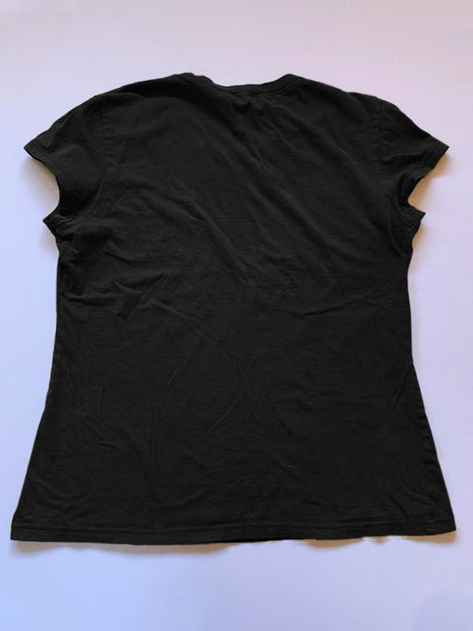 Black Vintage Feather Wings Hand Printed Tee