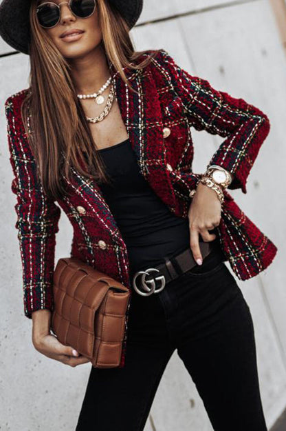 Blazer cruzado a cuadros Good Catch