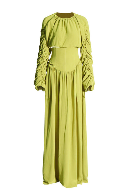 Myra Bubble Sleeve Maxi Skirt Set