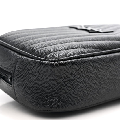Grain De Poudre Matelasse Monochrome Monogram Mini Lou Camera Bag Black