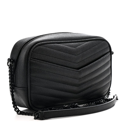 Grain De Poudre Matelasse Monochrome Monogram Mini Lou Camera Bag Black