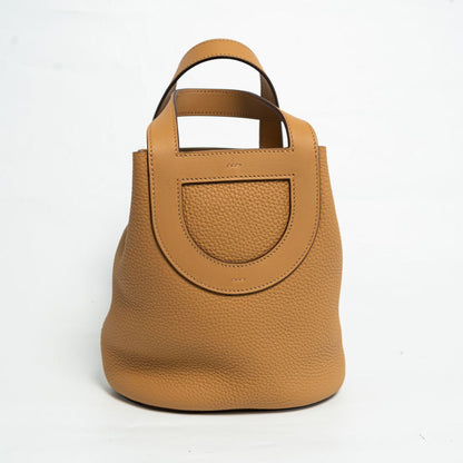 Hermès In The Loop 18 Bag in  Clemence Taurillon Laiton Paladium Biscuit