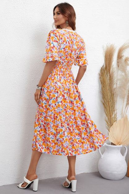 Women’s Floral Print Slim Fit Maxi Dress – Elegant Long Sleeve Dress for Special Occasions