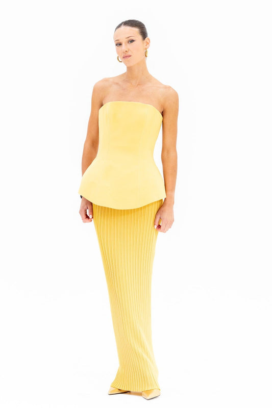 Camille Strapless Pleated Skirt Set