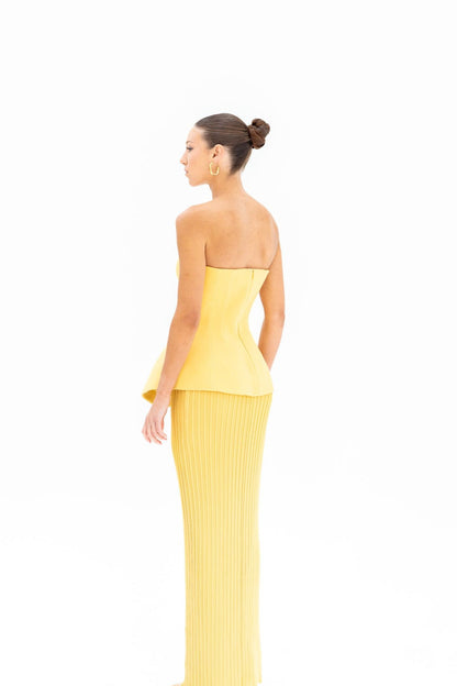Camille Strapless Pleated Skirt Set