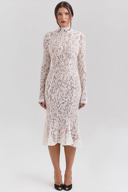 Lace High Waist Slimming Bodycon Dress