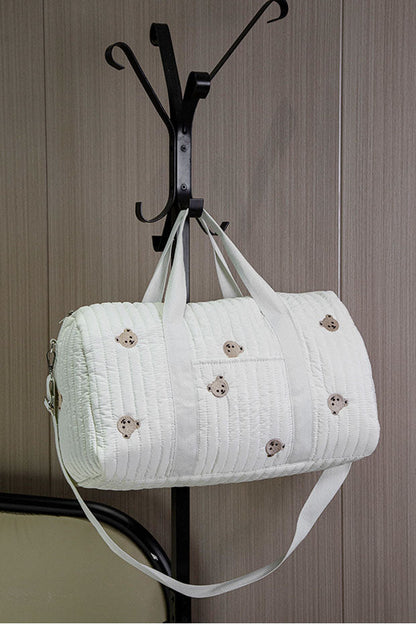 Summer New Bear Embroidery Boston Bag