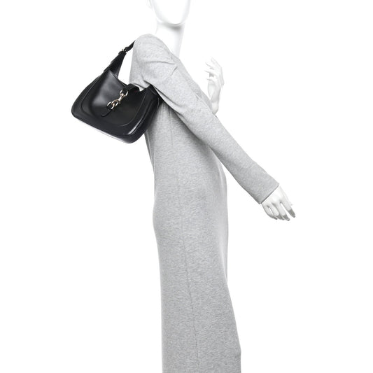 Calfskin Small Jackie Shoulder Bag Black