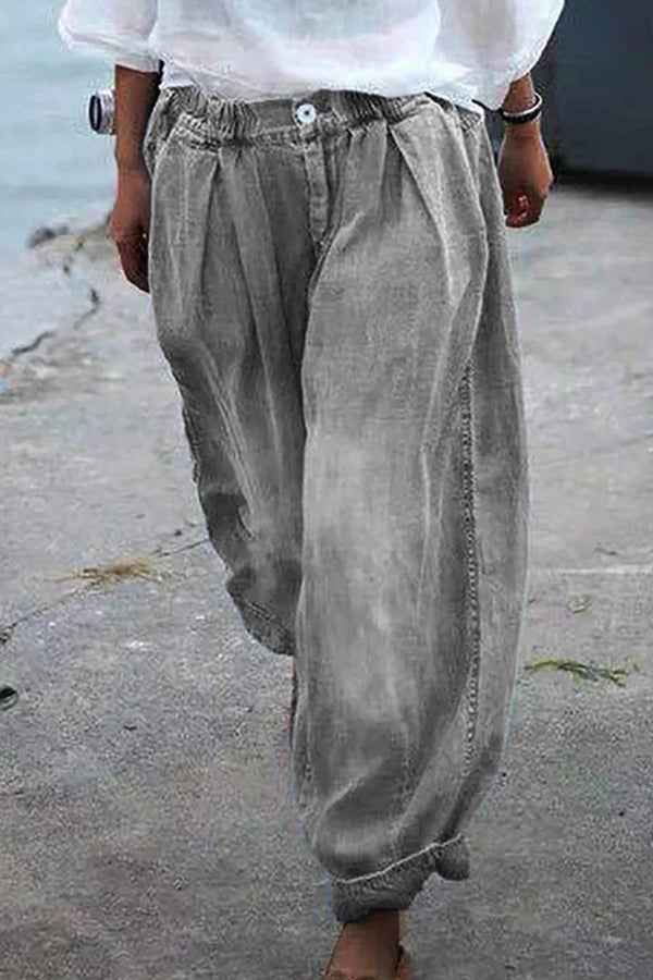 Pantalones harén extragrandes con estampado floral bohemio