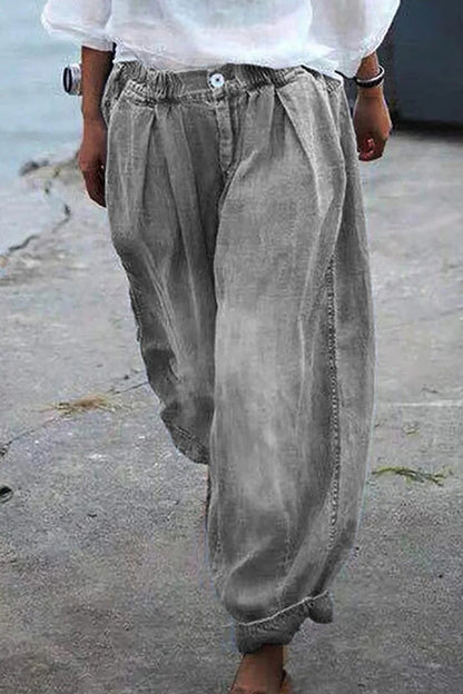 Pantalones harén extragrandes con estampado floral bohemio