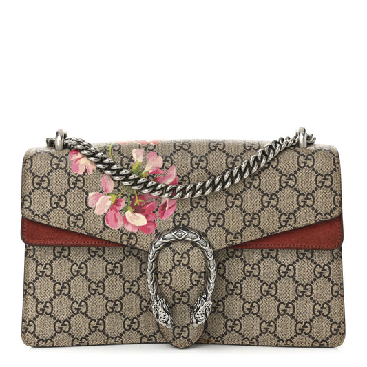 GG Supreme Monogram Blooms Small Dionysus Shoulder Bag Beige Multicolor Dry Rose
