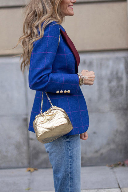 Blazer elegante con solapa en contraste