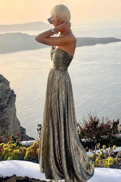 Vestido de fiesta largo con hombros descubiertos Shimmer Please