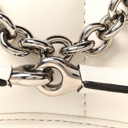 Nappa Vertical Matelasse Small Maxi Horsebit Chain Shoulder Bag Great White