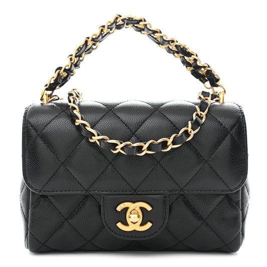Caviar Quilted Mini Flap Black