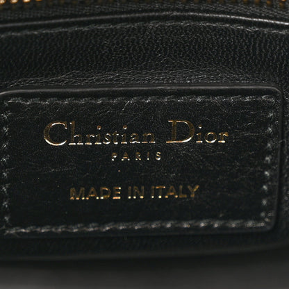 Calfskin Beaded Mini Lady Dior Black