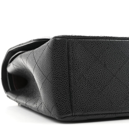 Caviar Quilted Maxi Double Flap Black