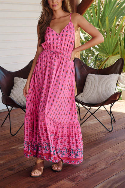 Vestido Avila con estampado romántico de frambuesa