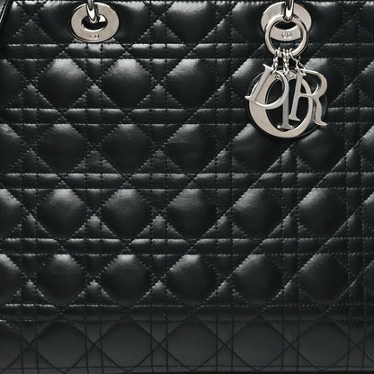 Lambskin Cannage Large Lady Dior Black